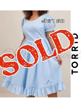 Torrid x Disney Cinderella Stretch Poplin Puff Sleeve Midi Dress 1X 14 16